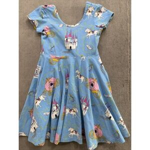 Eleanor Rose Girls Cinderella Princess Dress Blue Fairy Tale Print Size 8 10